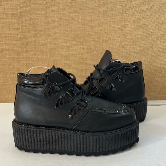 Strange Cvlt Creepers Black Super Kreep Platform Shoes Size 10 - Picture 2 of 15